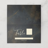 Golden Stardust Eclipse Hemelse Huwelijk Plaatskaartje (Buitenkant ongevouwen)