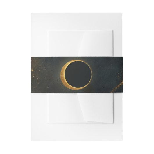 Golden Stardust Eclipse Hemelse Huwelijk Uitnodigingen Wikkel (Voorkant Voorbeeld)