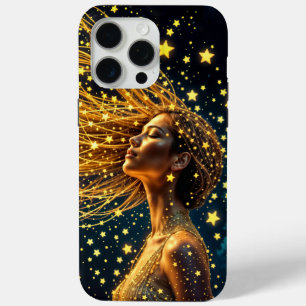 Golden stardust mode beauty girl glow sky iPhone 15 pro max hoesje