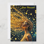 Golden stardust mode beauty girl glow sky kaart (Voorkant)