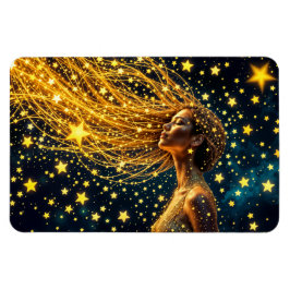 Golden stardust mode beauty girl glow sky magneet