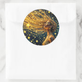Golden stardust mode beauty girl glow sky ronde sticker (Tas)