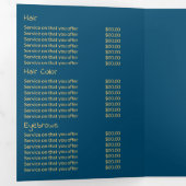 Golden Starfish, Beauty Salon Tri-Fold Flyer Drieluik Uitnodiging (Binnenzijde eerst)