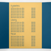 Golden Starfish, Beauty Salon Tri-Fold Flyer Drieluik Uitnodiging (Binnenkant midden)