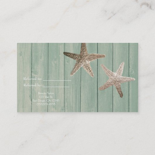 Golden Starfish & Wood Beach Refer a Friend Kaart (Achterkant)