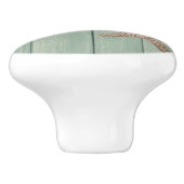 Golden Starfish & Wood Elegant Beach Custom Chic Keramische Knop (Zijkant)