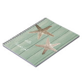 Golden Starfish & Wood Elegant Beach Custom Chic Notitieboek (Linkerzijde)