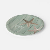 Golden Starfish & Wood Elegant Beach Custom Party Papieren Bordje (Gekanteld)