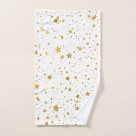 Golden Stars2 — Pure White- Handdoek