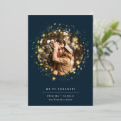 Golden Stars | Aankondiging foto-Verloving (Staand Voorkant)