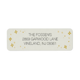 Golden Stars adreslabel Etiket