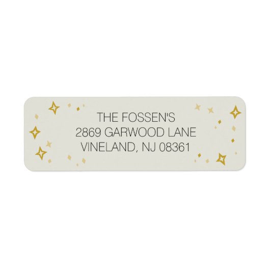 Golden Stars adreslabel Etiket (Voorkant)