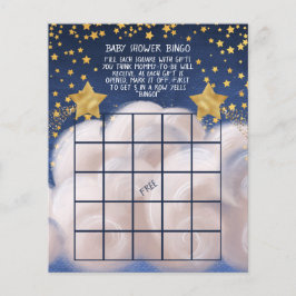 Golden Stars Baby shower Bingo Game Flyer
