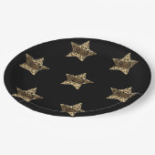 Golden Stars Black en Gold Festive Elegant Papieren Bordje (Gekanteld)