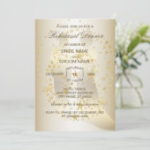 Golden Stars Bride And Groom Rehearsal Dinner Kaart (Staand voorkant)