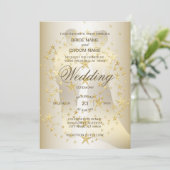 Golden Stars Bride And Groom Wedding Kaart (Staand voorkant)