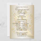 Golden Stars Bride en Groom Engagement Party Kaart (Voorkant)