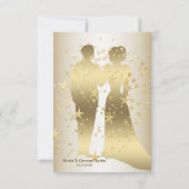 Golden Stars Bride en Groom Save The Date (Achterkant)