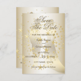 Golden Stars Bride en Groom Save The Date