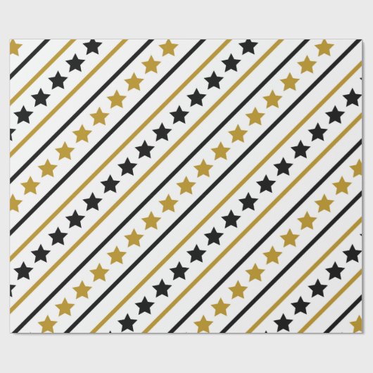 Golden Stars Cadeaupapier (Vlak)
