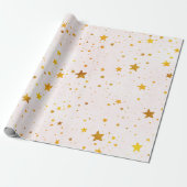 Golden Stars Cadeaupapier (Uitgerold)