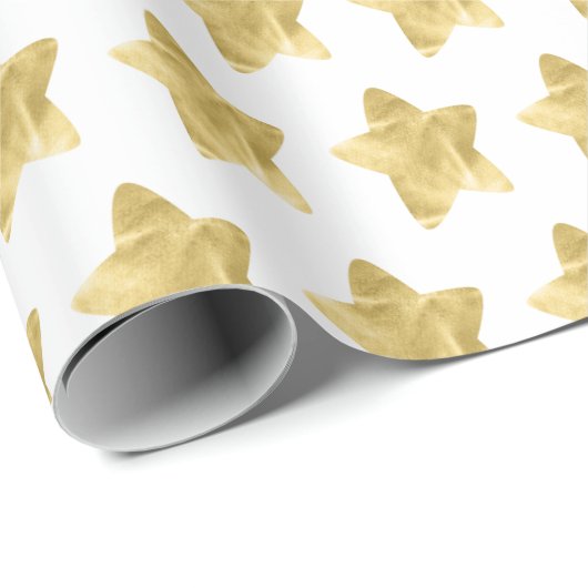 Golden Stars Cadeaupapier (Rol Hoek)