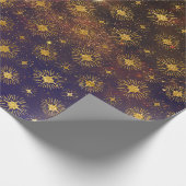 Golden Stars Celestial Galaxy Firmament Cadeaupapier (Hoek)