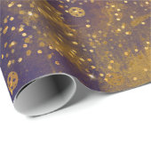 Golden Stars Confetti Celestial Firmament Comets Cadeaupapier (Rol Hoek)