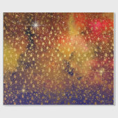 Golden Stars Confetti Celestial Galaxy Firmament Cadeaupapier (Vlak)