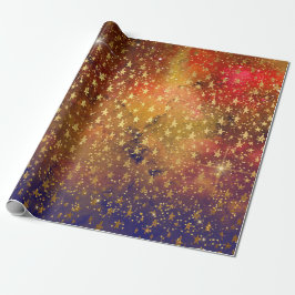 Golden Stars Confetti Celestial Galaxy Firmament Cadeaupapier