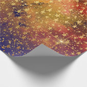 Golden Stars Confetti Celestial Galaxy Firmament Cadeaupapier (Hoek)