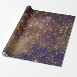 Golden Stars Confetti Celestial Galaxy Firmament Cadeaupapier