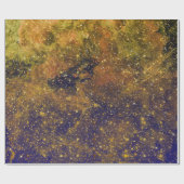 Golden Stars Galaxy Celestial Firmament Mustard Cadeaupapier (Vlak)
