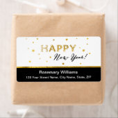 Golden Stars - Gelukkig Nieuwjaar Verzendlabels Etiket (Insitu)