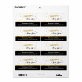 Golden Stars - Gelukkig Nieuwjaar Verzendlabels Etiket (Full Sheet)