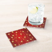 Golden Stars Glazen Onderzetter (Schuin)