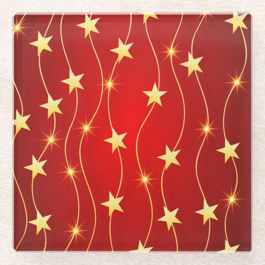 Golden Stars Glazen Onderzetter (Voorkant)