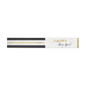 Golden Stars - Happy New Year Wraparound Labels Adreslabel Wikkel (Individueel)