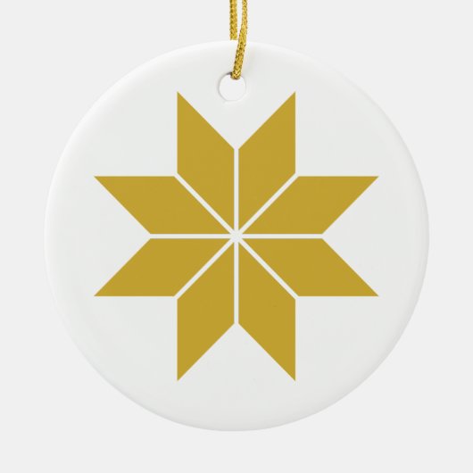 Golden Stars Keramisch Ornament (Voorkant)