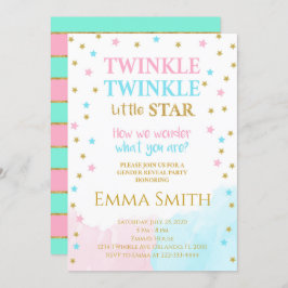 Golden Stars Little Star Geslacht onthullen uitnod Kaart