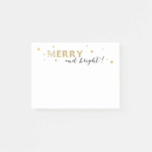 Golden Stars - Merry en Bright Post-it® Notes (Voorkant)