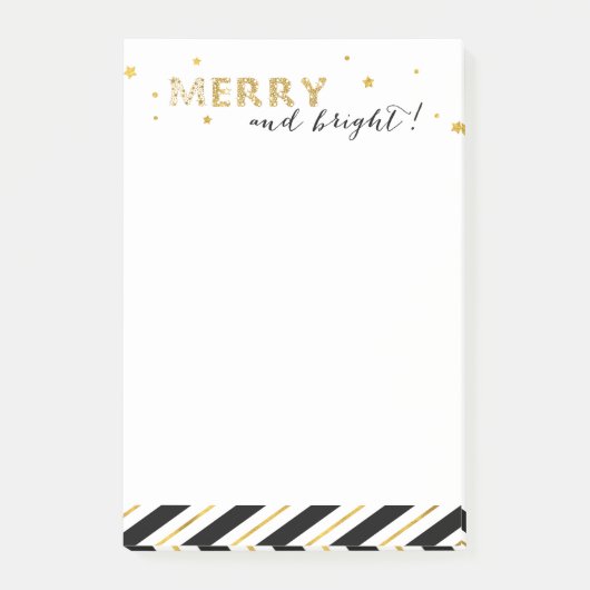 Golden Stars - Merry en Bright Post-it® Notes (Voorkant)