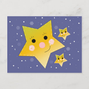 Golden Stars op een blauwe achtergrond Briefkaart