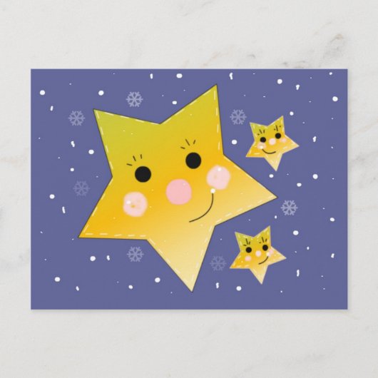 Golden Stars op een blauwe achtergrond Briefkaart (Voorkant)