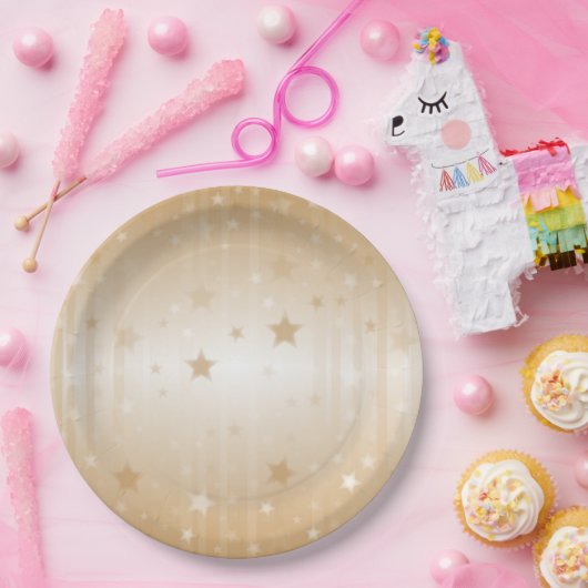 Golden Stars Papieren Bordje (Feest)
