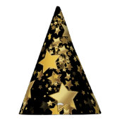 Golden Stars Party Pet-Black Feesthoedjes (Rechts)