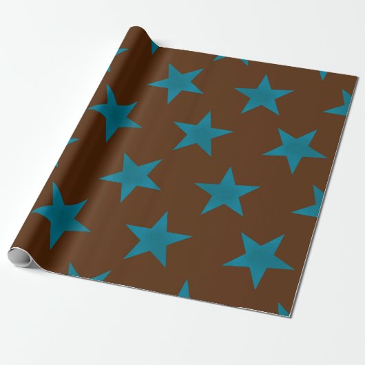 Golden Stars Pattern 16 Cadeaupapier (Uitgerold)