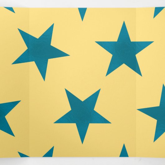 Golden Stars Pattern 18 Drieluik Wenskaart (Binnenkant midden)