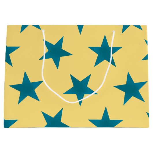 Golden Stars Pattern 18 Groot Cadeauzakje (Voorkant)