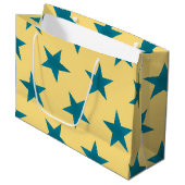 Golden Stars Pattern 18 Groot Cadeauzakje (Voorkant Gekanteld)